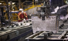 Zinc casting at Hudbay Minerals’ Flin Flon mill in Manitoba
