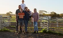 Associate professor Kate Gunn with the Telfer family from Ungarra, South Australia.