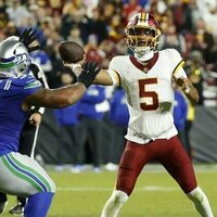 Commanders QB Jayden Daniels exits with left elbow injury in loss to Seahawks