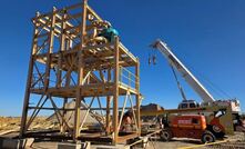 Fabrication of the gravity tower at Lakewood prior to installation.