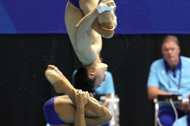 (SP)GERMANY-BERLIN-RHINE-RUHR 2025-FISU WORLD UNIVERSITY GAMES-DIVING-MEN'S SYNCHRONIZED 3M SPRINGBOARD