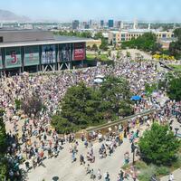 More Than 5,000 Protestors Gather at Marriott Library Plaza