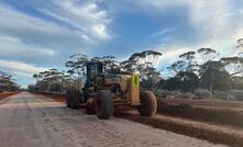 Haul road construction at the Myhree open pit. Image supplied by Black Cat.