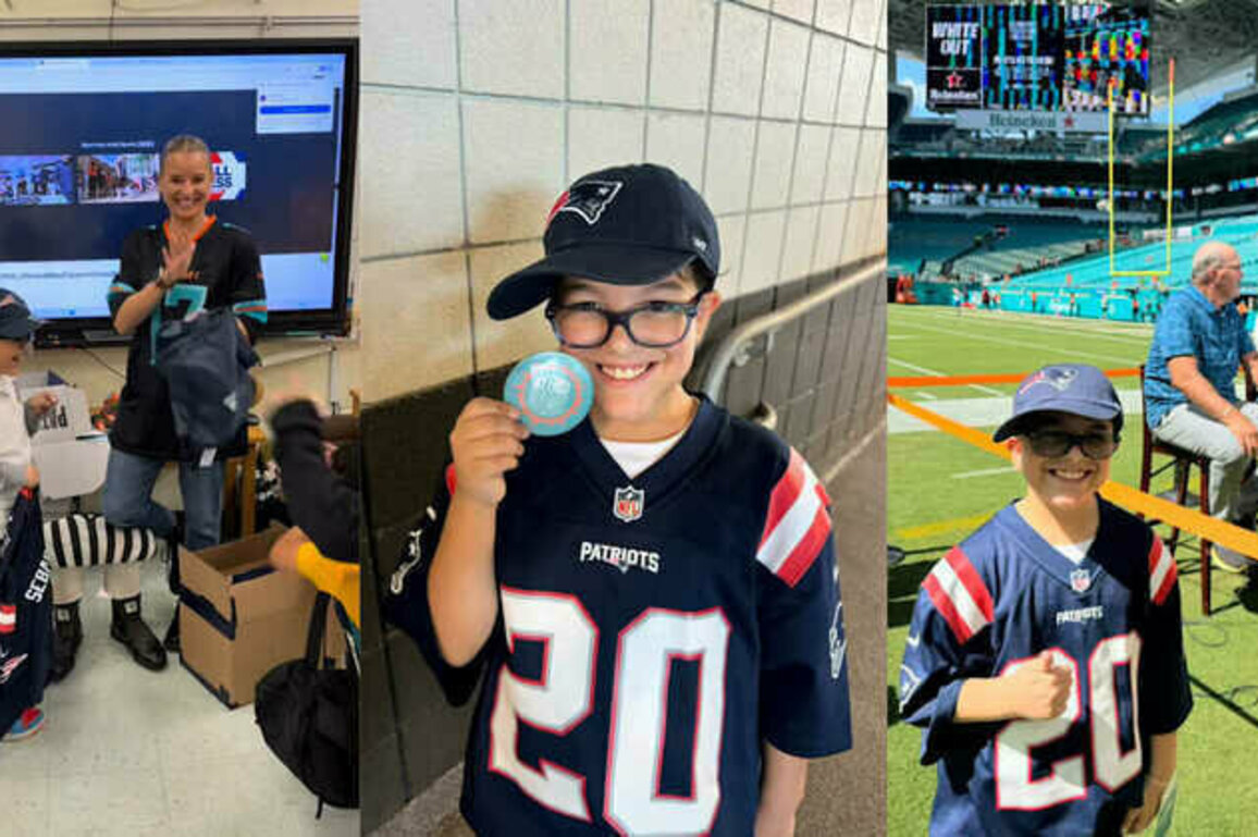Patriots host 'NFeLementary' student Sebastian in win over Miami