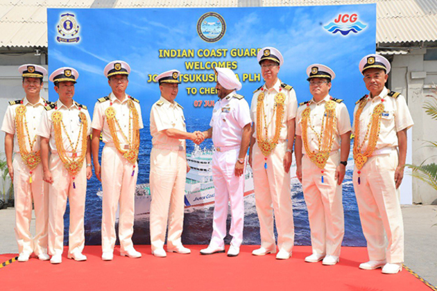 Japan Coast Guard ship 'Itsukushima' arrives in Chennai for bilateral engagements