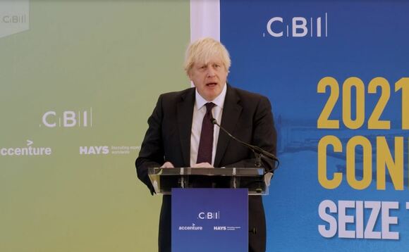 PM Boris Johnson speaks to CBI Conference this morning | Credit: CBI