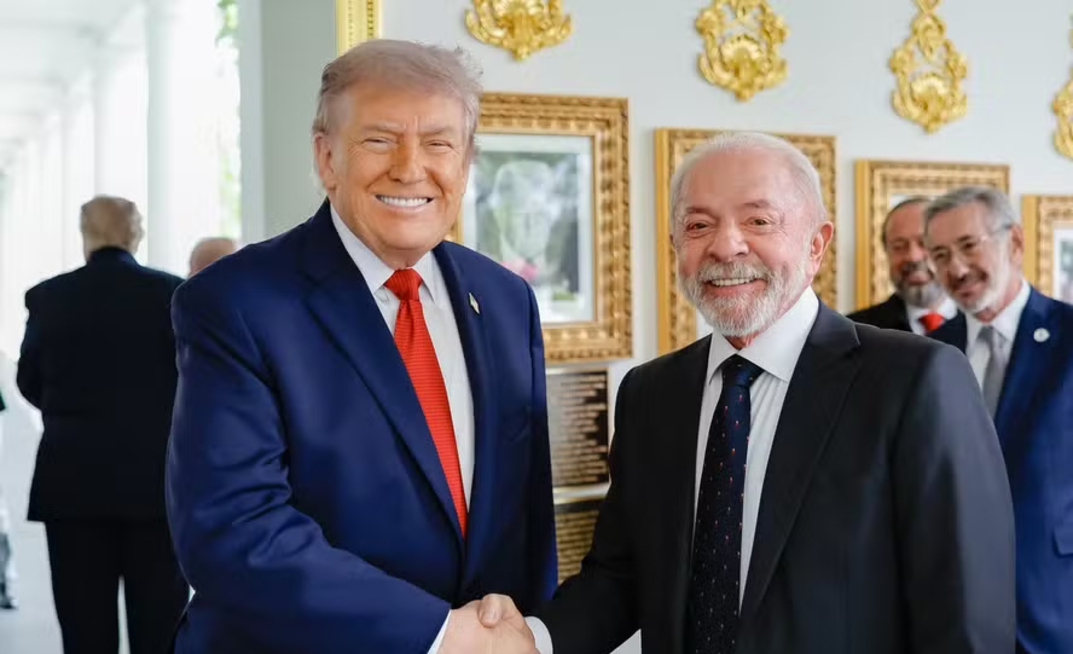 Presidentes Donald Trump, dos EUA, e Lula, do Brasil, na Casa Branca