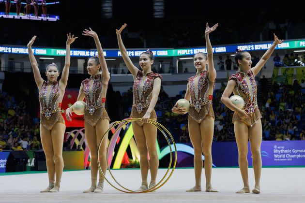 (SP)BRAZIL-RIO DE JANEIRO-RHYTHMIC GYMNASTICS-FIG WORLD CHAMPIONSHIPS-GROUP 3 BALLS AND 2 HOOPS