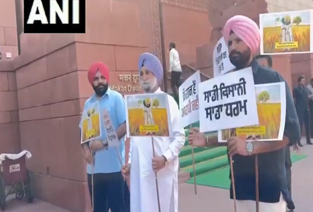 "Real face has been exposed": Punjab Congress MPs protest against removal of farmers from borders