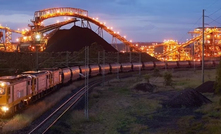 A train leaving Whitehaven's Blackwater mine.