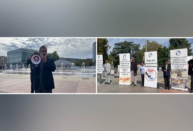 Geneva: Balochistan, Sindh activists protest in front of UN Office against Pak brutalities