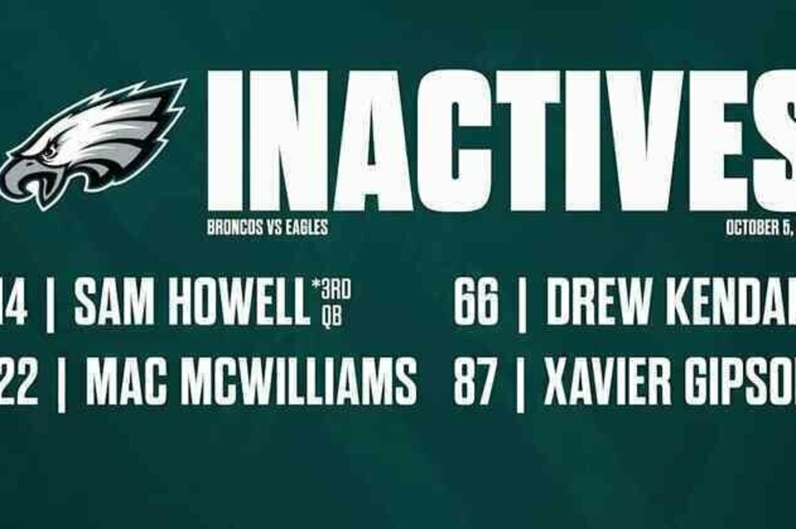 Broncos vs. Eagles Inactives