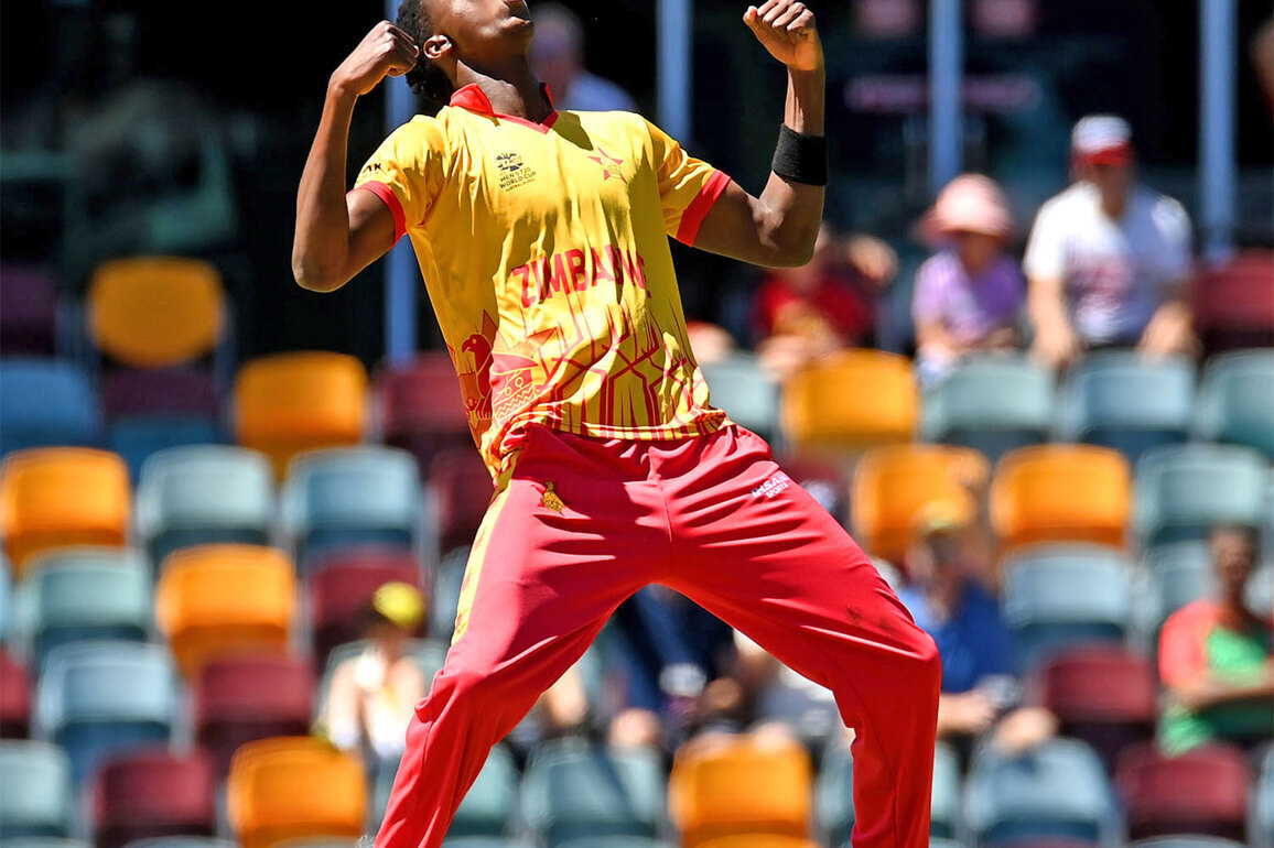 Muzarabani becomes third Zimbabwe bowler to enter 100 T20I wickets club; registers best figures for team in T20WC history