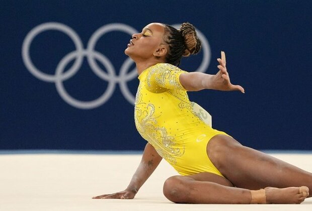 Brazil's Rebeca Andrade beats Simone Biles for gold in floor exercise