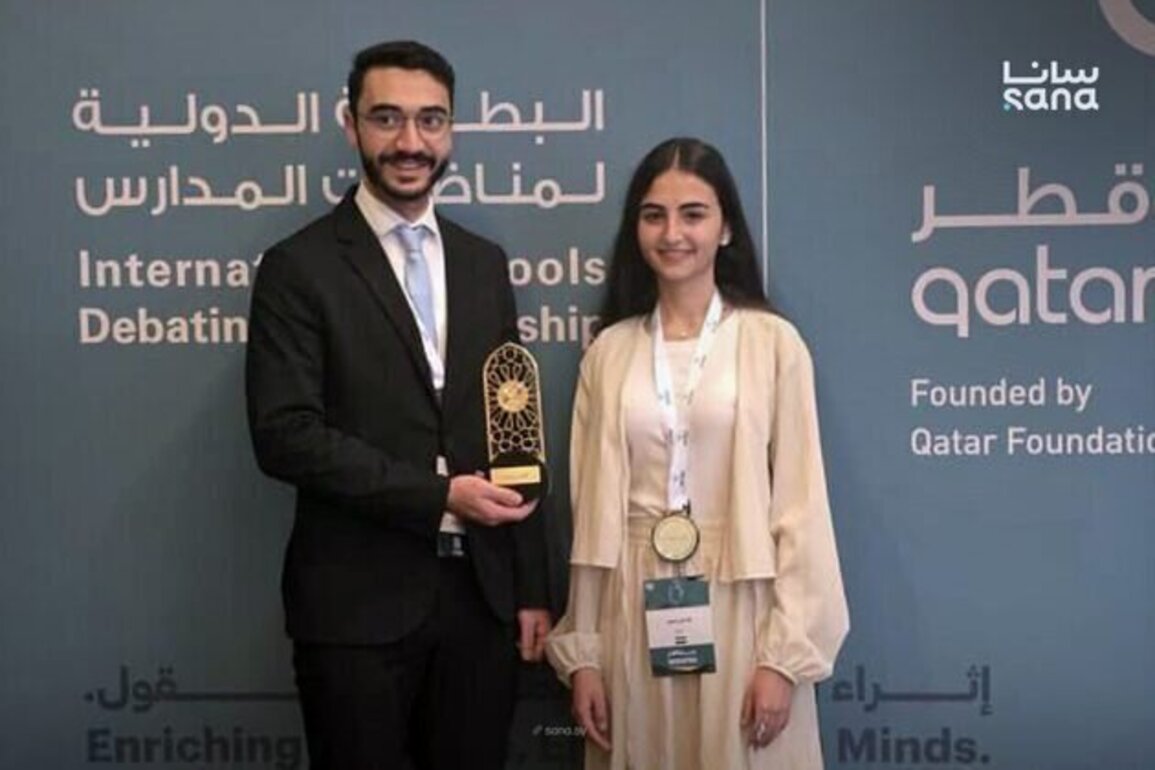 A Syrian Student wins best speaker title at ISDC in Qatar