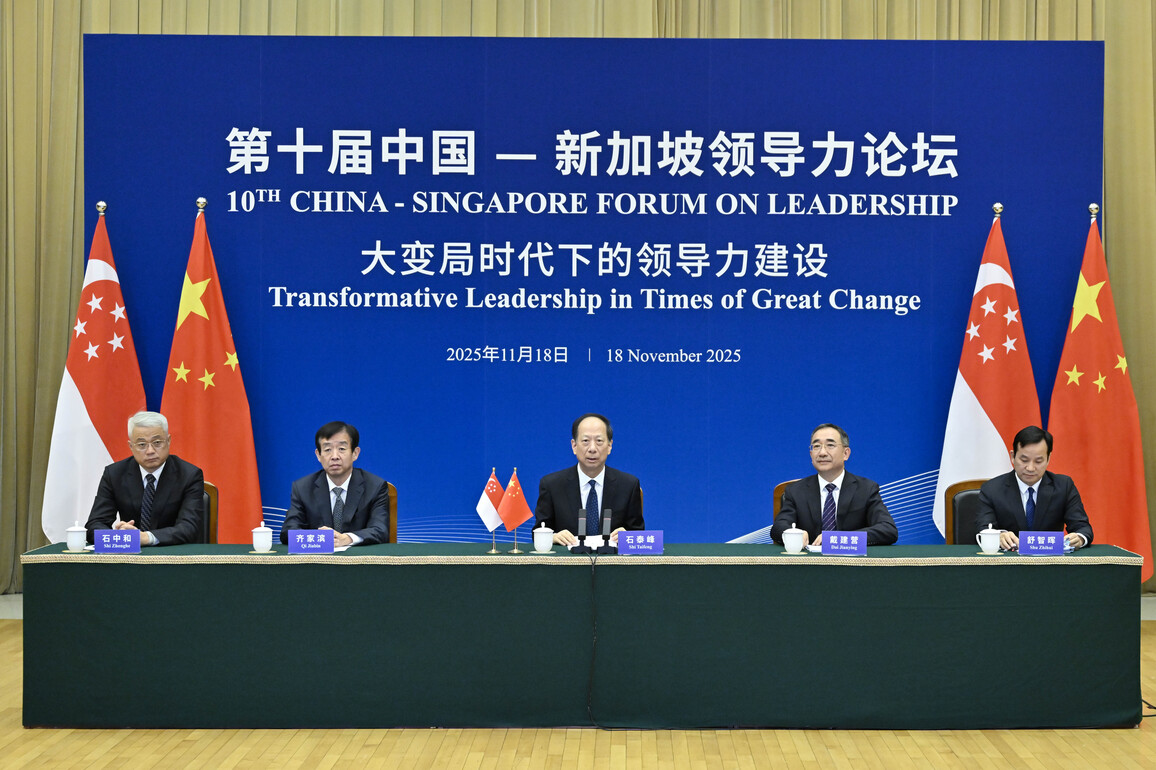 CHINA-BEIJING-SHI TAIFENG-CHINA-SINGAPORE FORUM-VIDEO SPEECH (CN)