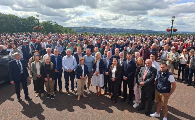 Cara Lockhart MP joined protestors outside Stormont (Image by Farmers For Action)