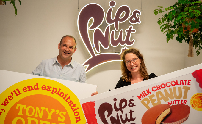 Douglas Lamont, CEO of Tony's Chocolonely, and Pippa Murray, CEO and founder of Pip & Nut