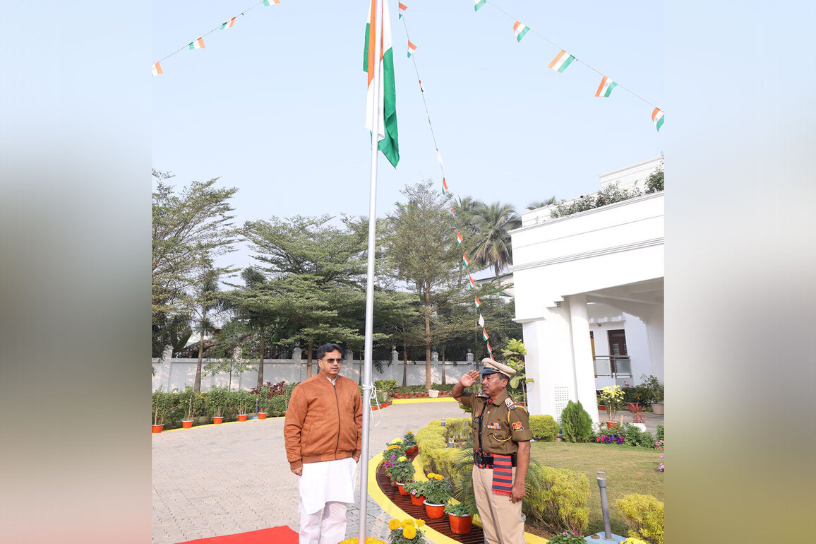 Tripura CM Manik Saha unfurls National Flag at state-level Republic Day celebration