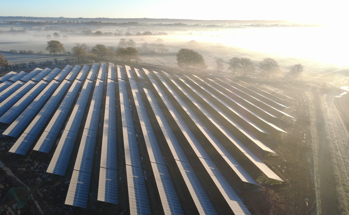 Construction at Rag Lane solar farm in Gloucestershire - Credit: Egg Power