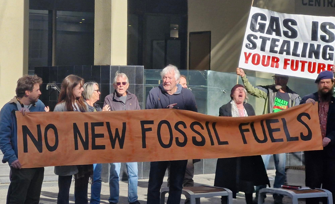 Petrina Harley and other Disrupt Burrup Hub protestors outside the courts before her sentencing