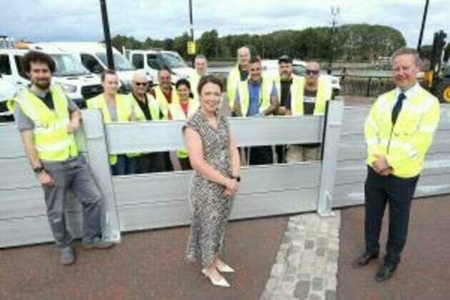 Kimmins joins training exercise at the Belfast Tidal Flood Alleviation Scheme