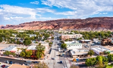 Aerial view of Moab, Utah, where one of Mariana's "stealth" projects is based
