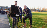 Lakes joins tree-planting at local school