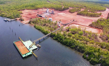 The barge loading facility on the Skardon River.