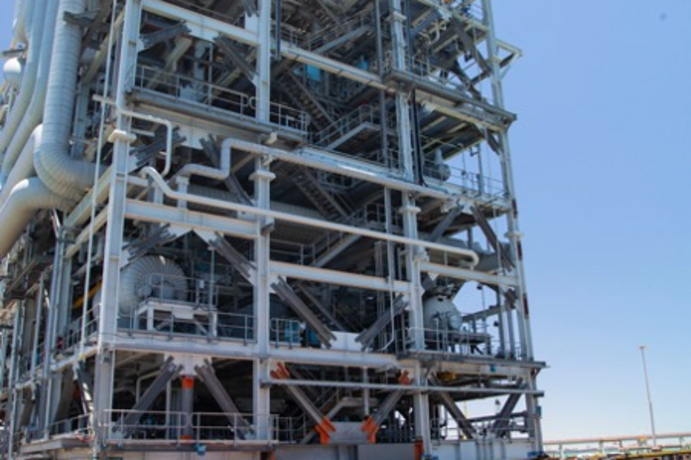 The final Pluto Train 2 modules arriving at the Pluto LNG facility in WA’s Pilbara region.