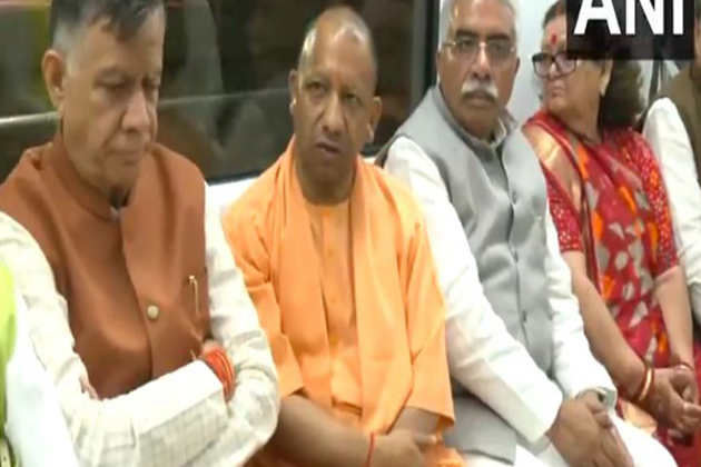 UP: CM Yogi takes metro ride from Nayaganj to Rawatpur in Kanpur