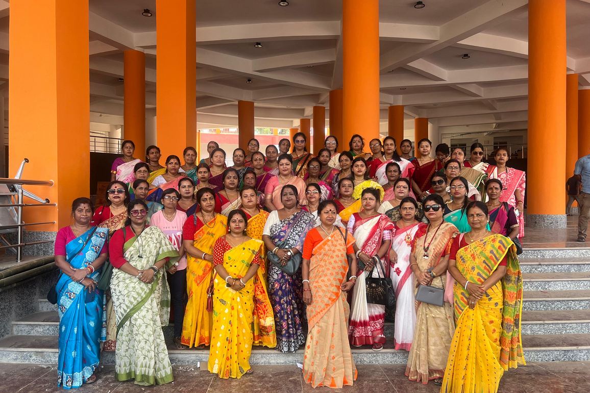 BJP Mahila Morcha members pray for PM Modi's well-being at Tripura's Tripureshwari Temple