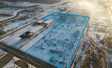 The site for Nouveau Monde Graphite's Becancour battery materials plant in Quebec, Canada