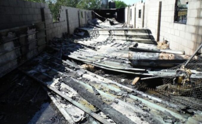 The extent of the damage following the fire at Yorkshire Game Farm