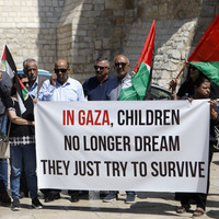 MIDEAST-WEST BANK-BETHLEHEM-PROTEST