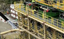 The three Jameson Cells in place at the Fruta del Norte process plant.