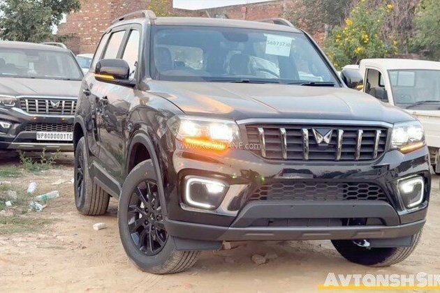 Mahindra Scorpio N Black Edition Spied At Dealer Yard  Walkaround