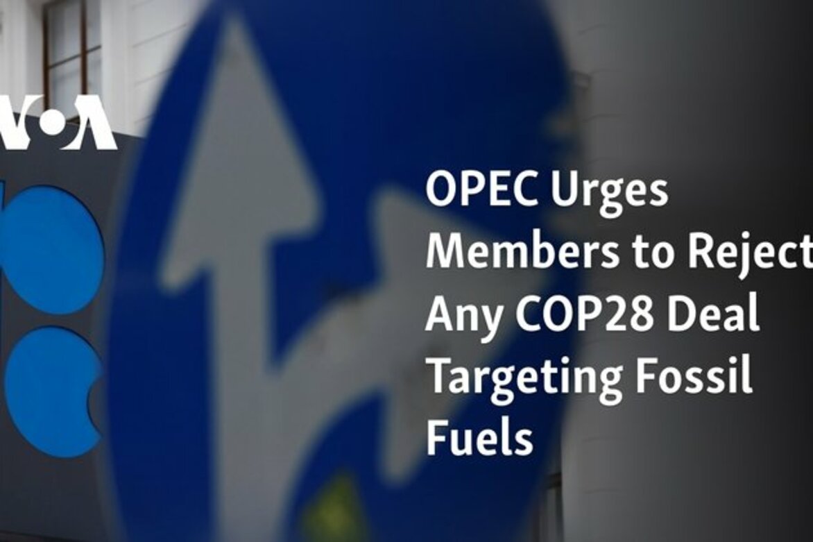 OPEC Urges Members to Reject Any COP28 Deal Targeting Fossil Fuels