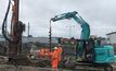  VolkerFitzpatrick is pumping concrete 15m below ground before a reinforced cage is put in place to house the future foundations at a railway station extension project