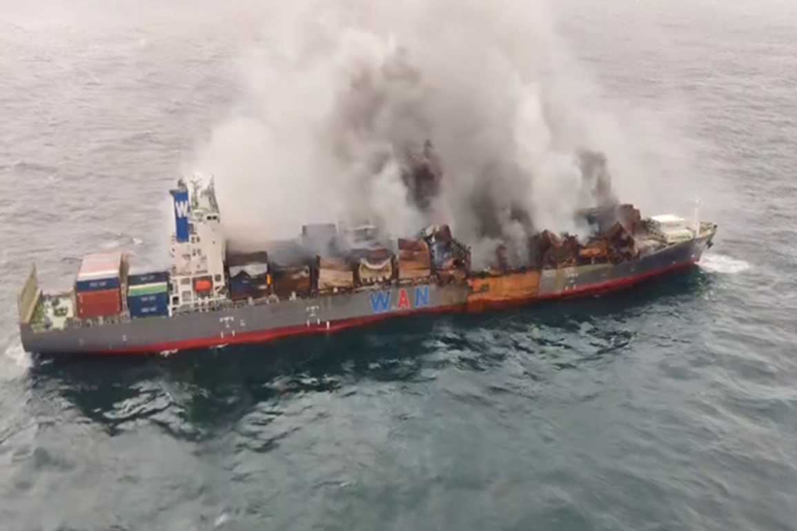 ICG, Navy achieve milestone in MV Wan Hai 503 firefighting ops, pull burning vessel away from Indian Coast