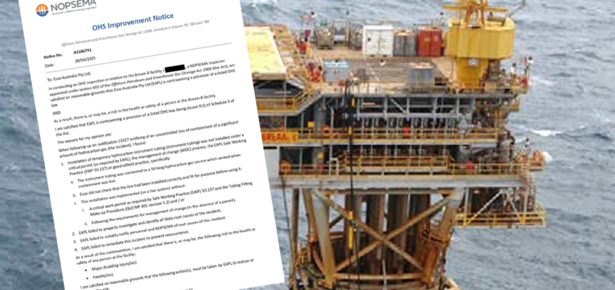 Esso handed improvement notice by NOPSEMA after Bream B issues