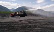 Dust Stop Liquid Concentrate being applied to coal piles in southern British Columbia