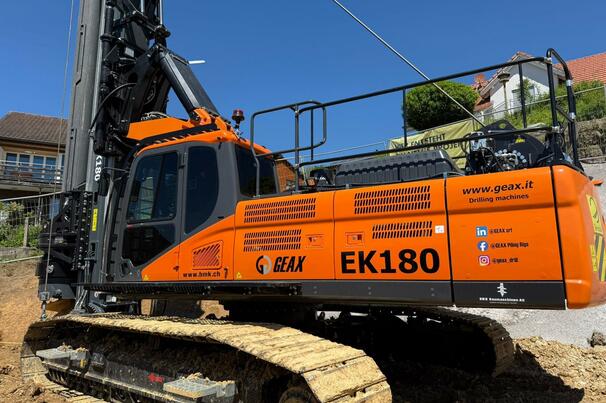 The EK180, Geax’s largest drilling rig to date, made its public debut during bauma 2025