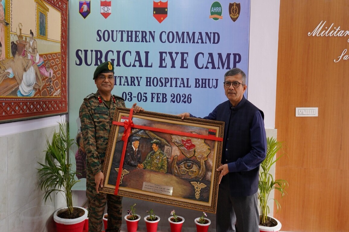 Defence Secretary Rajesh Kumar Singh visits surgical eye surgery camp in Bhuj