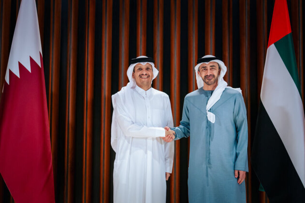 Abdullah bin Zayed, Qatari Prime Minister and Foreign Minister co-chair UAE-Qatar Joint Committee Meeting at Zayed National Museum