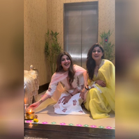 Sisters Shilpa and Shamita Shetty get into Diwali prep mode with rangoli creations at home