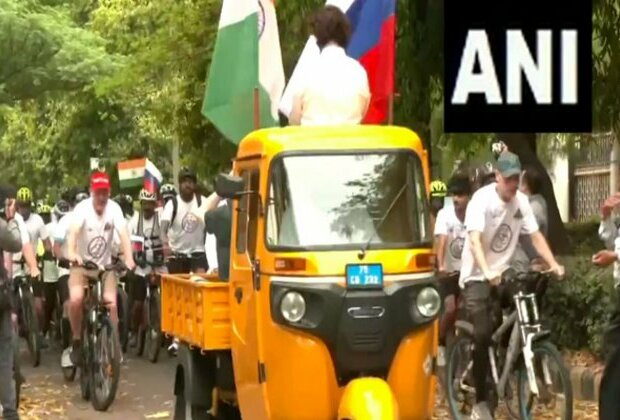 New Delhi: Russia-India friendship cycle rally held to mark 77 years of bilateral diplomatic ties