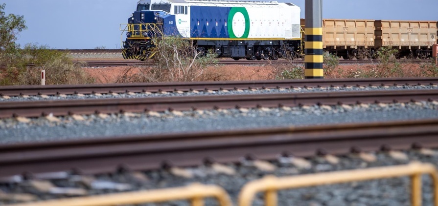 An electric train in action in WA