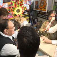 JP Nadda interacts with local shopkeepers in Delhi's Amar Colony under 'GST Bachat Utsav' campaign