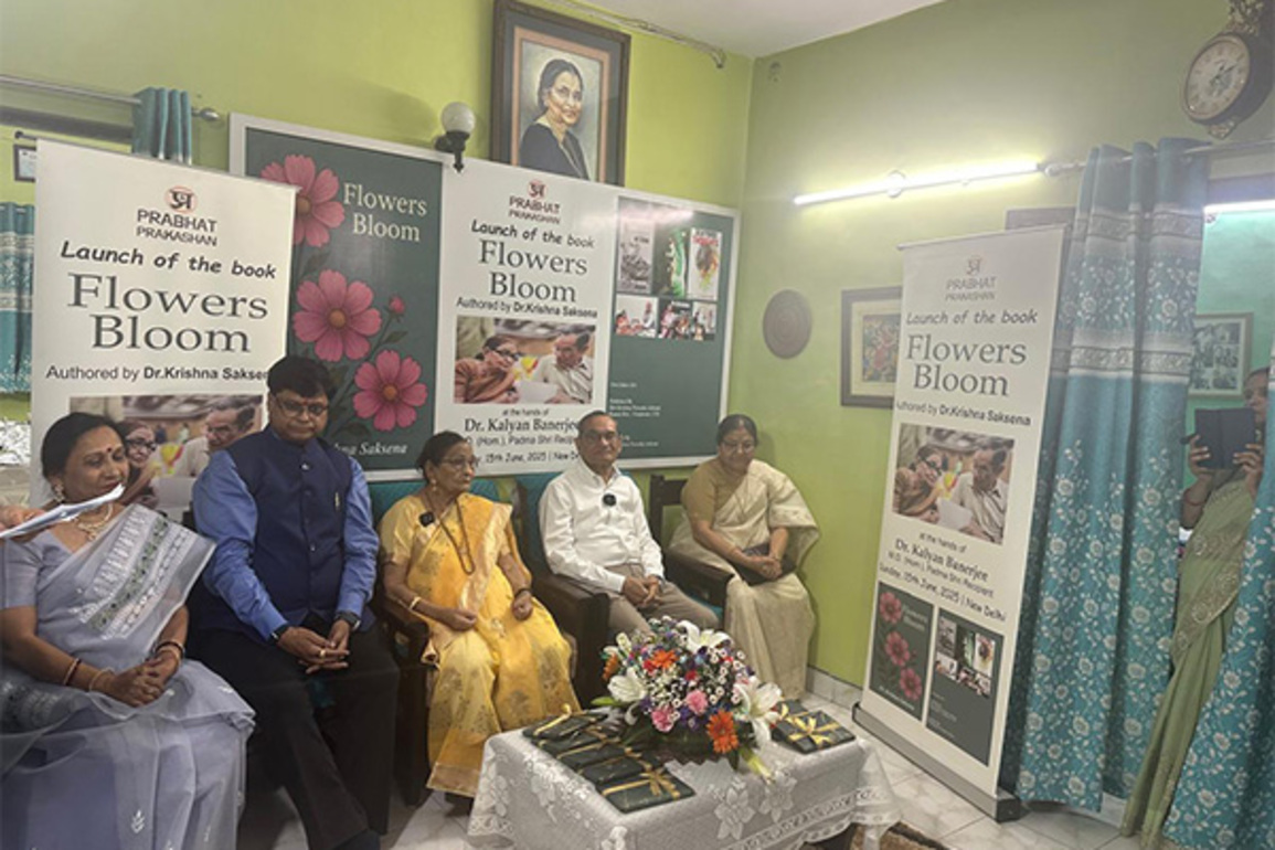 'Flowers Bloom,' a heartfelt collection of life-affirming stories by Dr Krishna Saksena launched in New Delhi